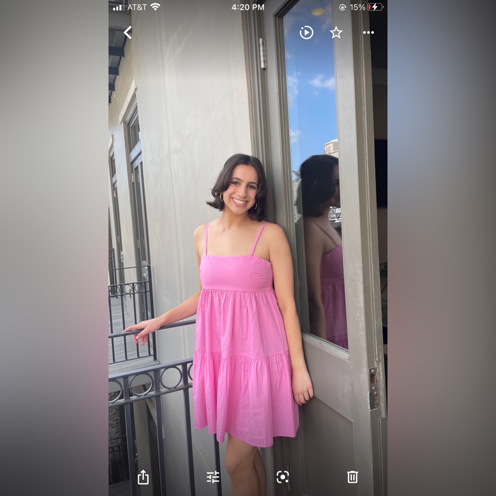 Pink mini summer sun dress